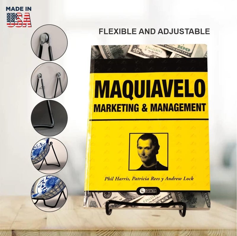 KINGDOM SOLUTIONS MADE IN USA 2-Pack Sturdy & Durable Adjustable Metal Easels to Display Books, Frames, Comics, Plates & More - Unique on the Market - Image 4